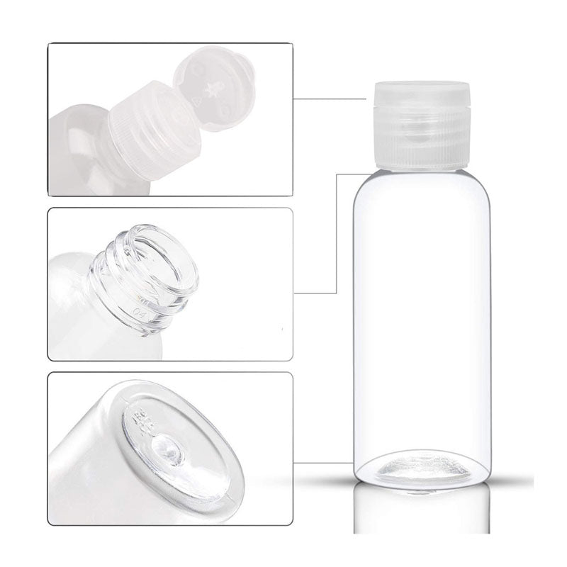 Clear Plastic Squeezable Bottles – Travel Size Containers for Liquid Toiletries