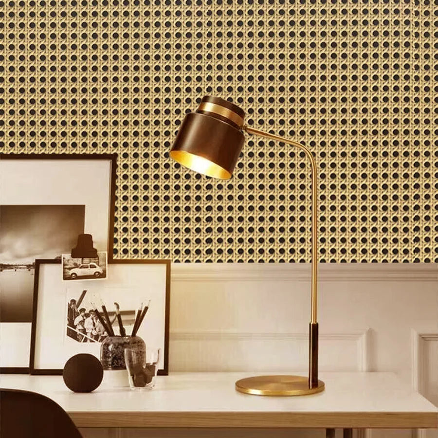 Honeycomb Grid Wallpaper – Luxury Chinese Retro Style for Home Decor