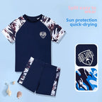 Boys Camouflage Swimsuit – Two-Piece Thermal Set for Swimming Training