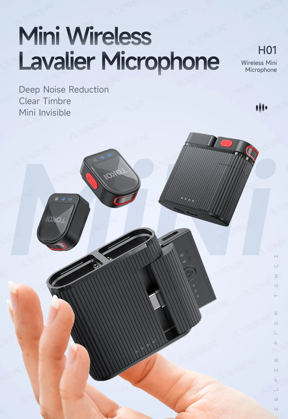 Wireless Lavalier Microphone – ENC Noise Cancelling for iPhone and Android