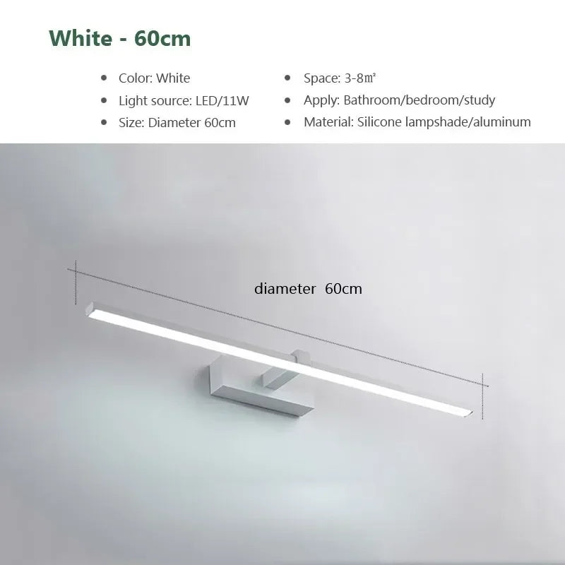 Modern LED Wall Mirror Light – Waterproof Bathroom Vanity Lamp for Makeup