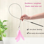 Feather Cat Teaser Wand – Suction Cup Interactive Toy for Indoor Exercise
