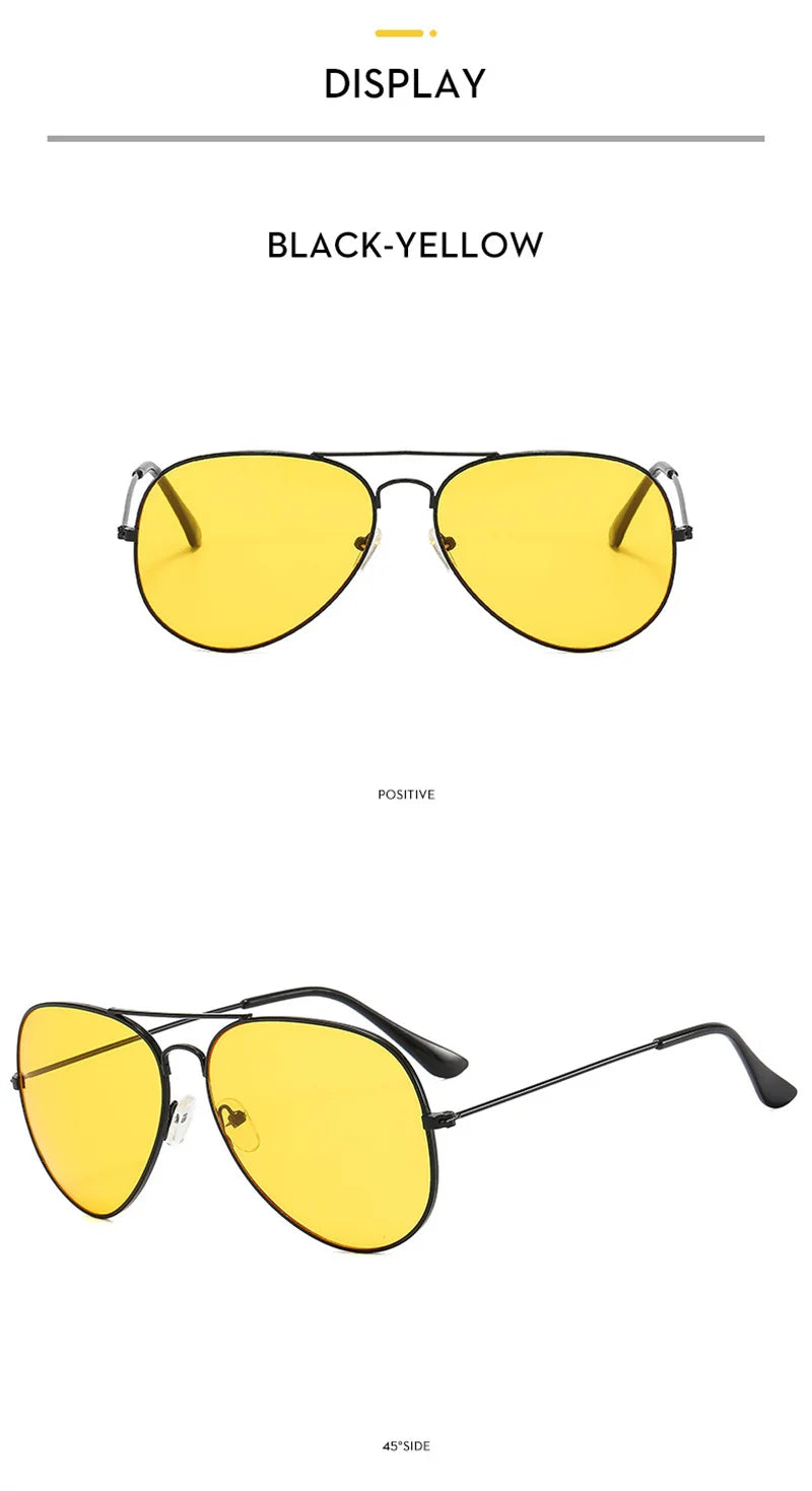 Double Bridge Aviator Sunglasses – Alloy Frame Gradient Lenses for Unisex Fashion