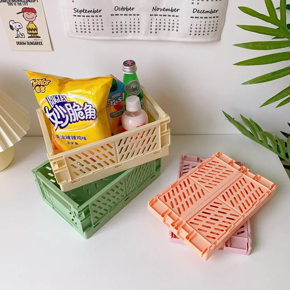 Foldable Storage Crate – Collapsible Organizer for Toys and Desk Supplies