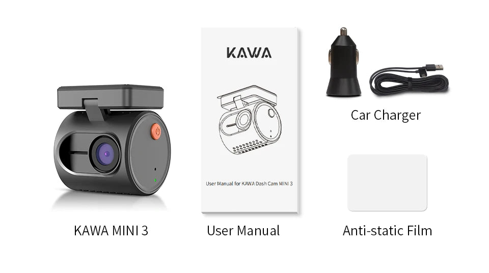 KAWA 2K Dash Camera – Night Vision Video Recorder for Vehicle Security