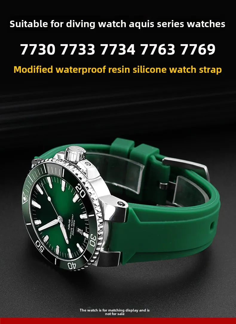 Rubber Watch Strap – Silicone Diving Band for Oris Aquis Series