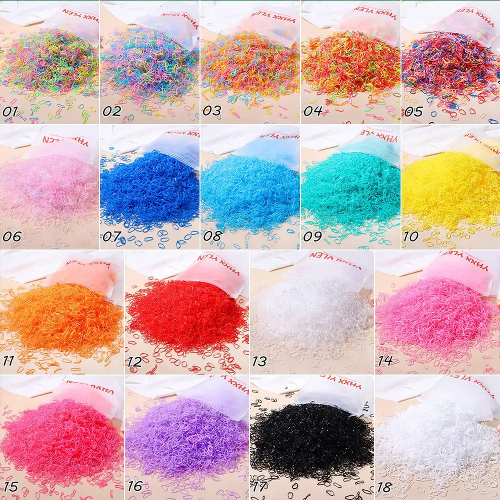 Colorful Disposable Hair Bands – Elastic Rubber Ties for Kids Hairstyles