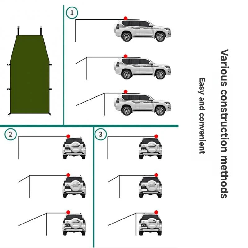 Portable Car Awning Tarp – Lightweight Vehicle Shelter for Camping