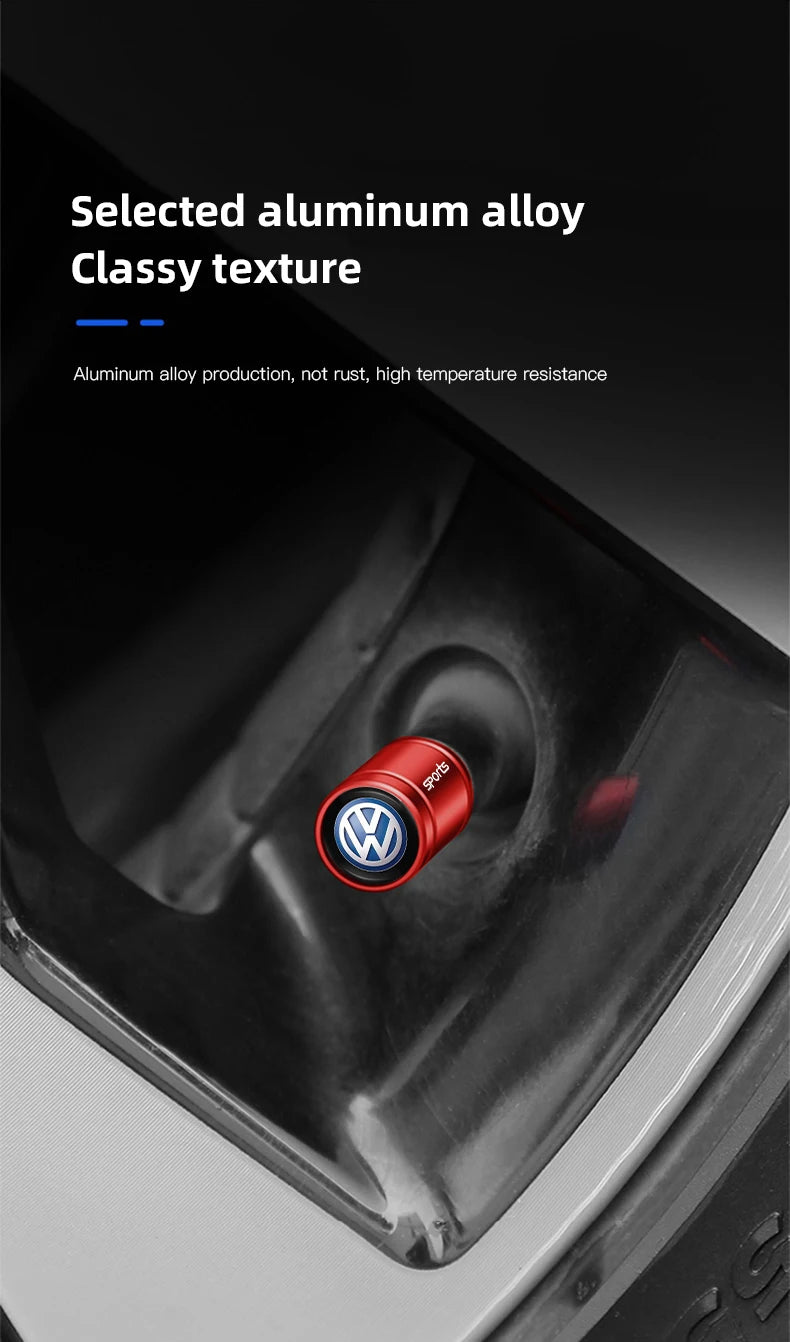 Alloy Tire Valve Caps – Dust Cover Accessories for Volkswagen Car Wheels