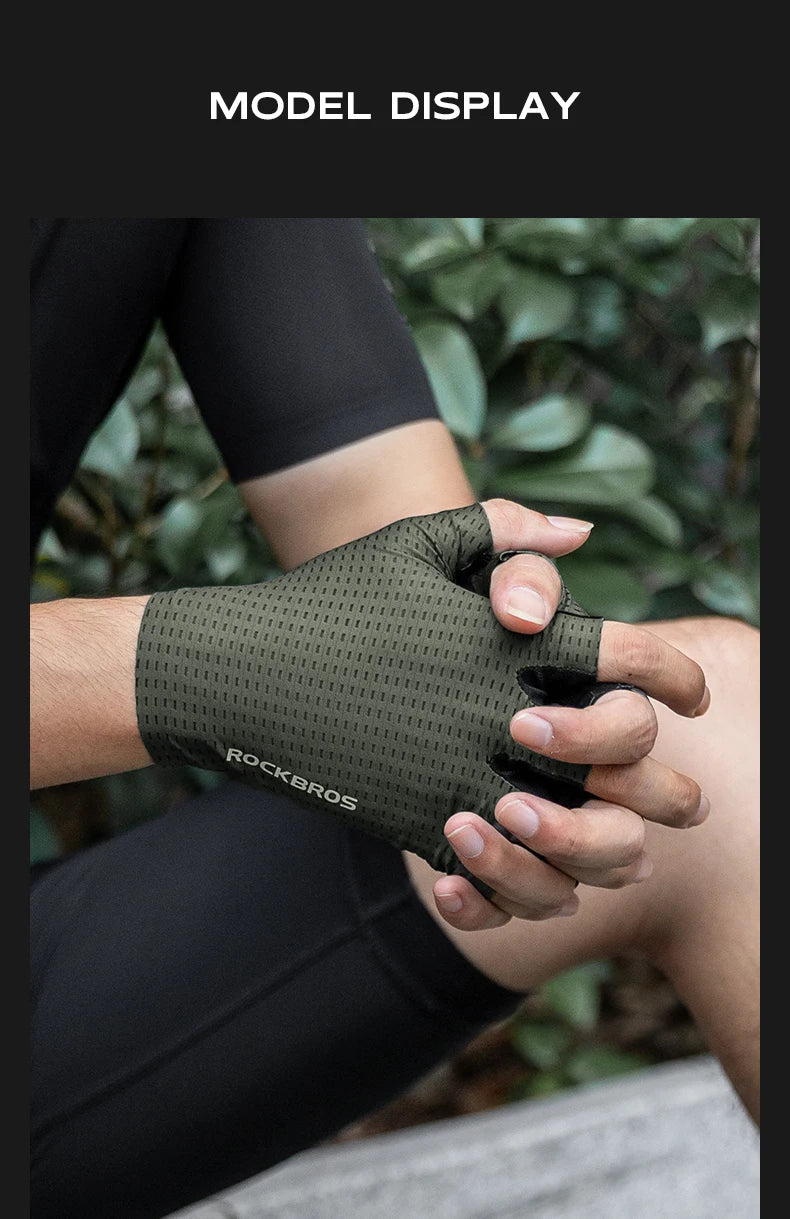 ROCKBROS Half Finger Cycling Gloves – Shock-Absorbing MTB Gear for Summer