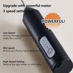Electric Milk Frother – USB Rechargeable 3-Speed Whisk for Coffee and Foam