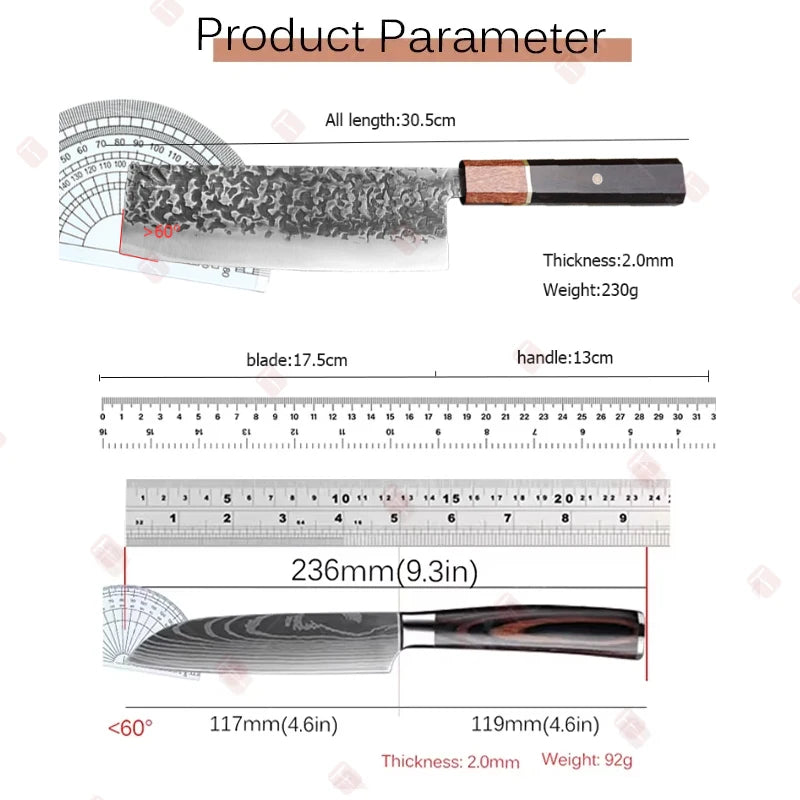 Hand Forged Japanese Chef Knife – Professional Kitchen Cleaver for Meat Cutting