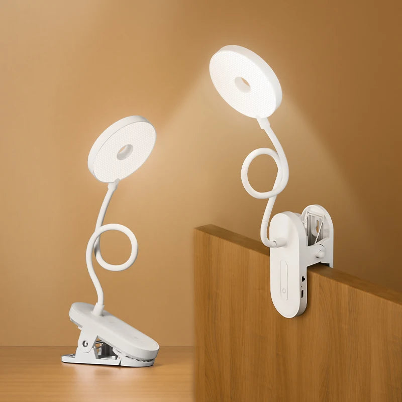 Clip-On LED Desk Lamp – Dimmable Eye-Protection Light for Reading and Study