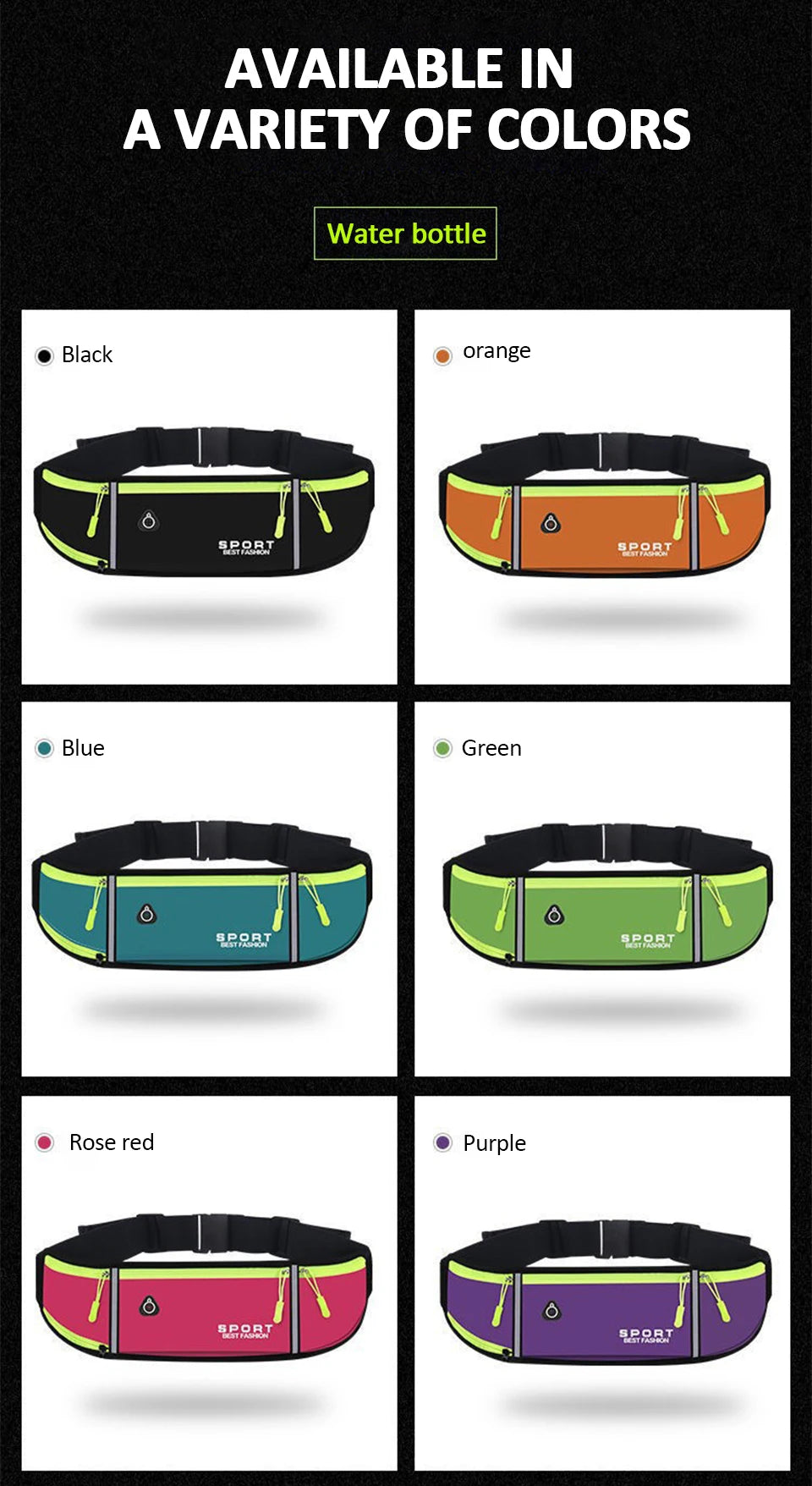 Running Waist Belt – Slim Fanny Pack for Mobile Phone Gym and Cycling