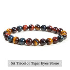 Natural Stone Bead Bracelet – Healing Crystal Gemstone Jewelry for Men and Women