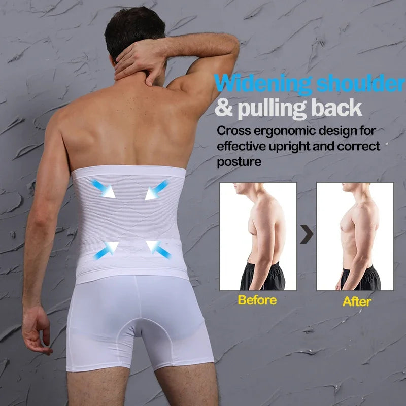 Men Tummy Control Waist Trainer – Compression Body Shaper for Gym Workout