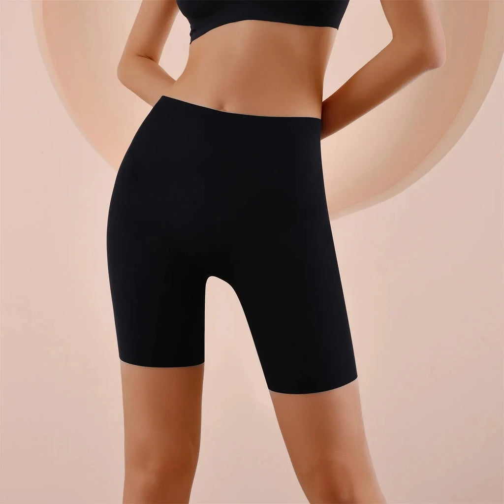 Seamless High Waist Shapewear – Tummy Control Ice Silk Shorts for Sports