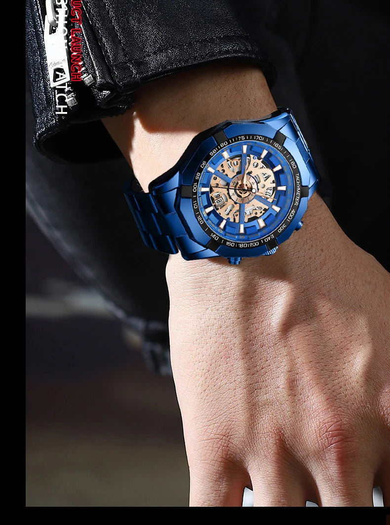 Stainless Steel Quartz Watch – Waterproof Luminous Calendar for Business Men
