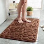 Cobblestone Bath Mat – Non-Slip Absorbent Floor Rug for Bathroom Decor