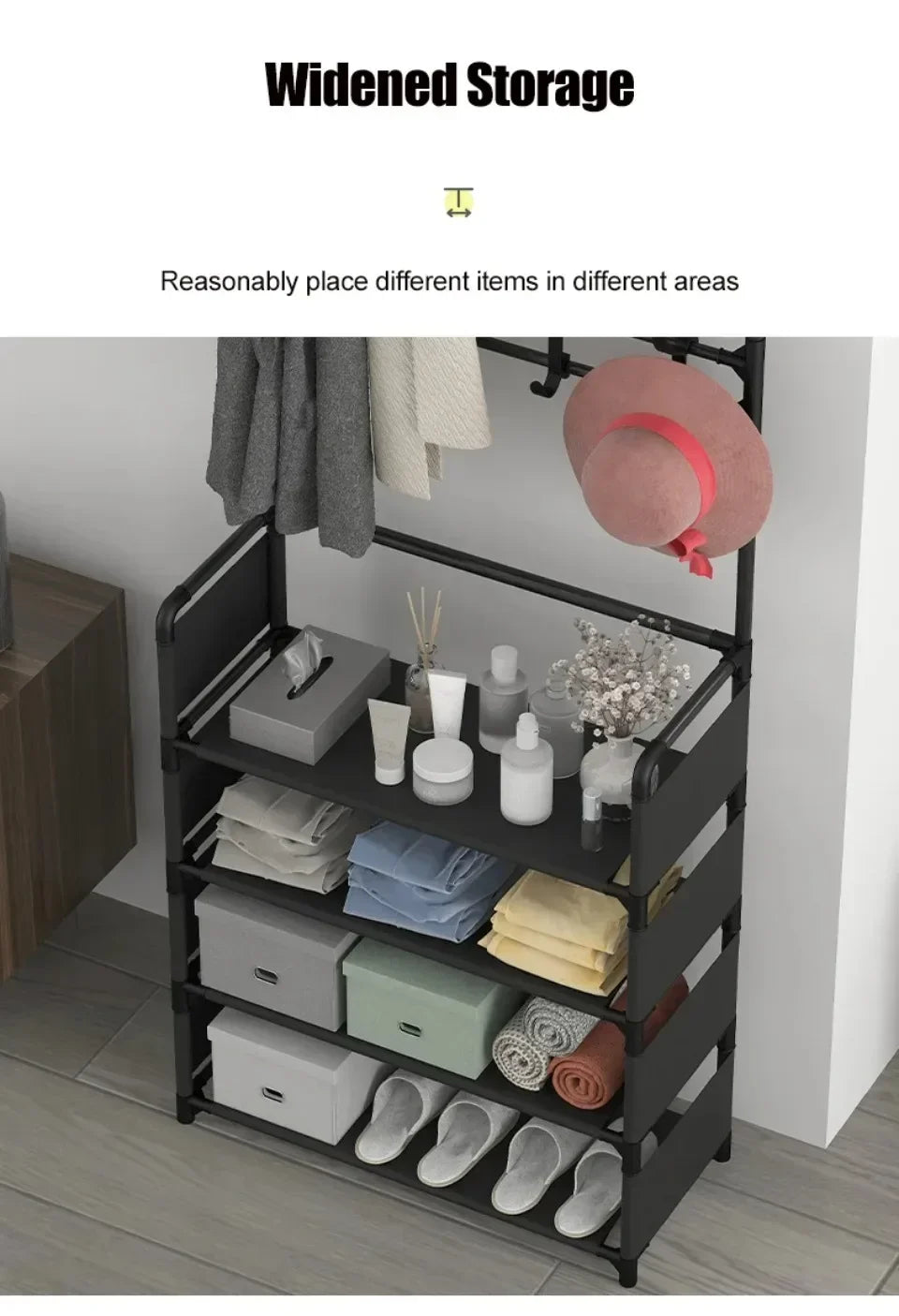 Multi-Layer Shoe Rack – Floor-Standing Organizer for Entryway and Closet Storage