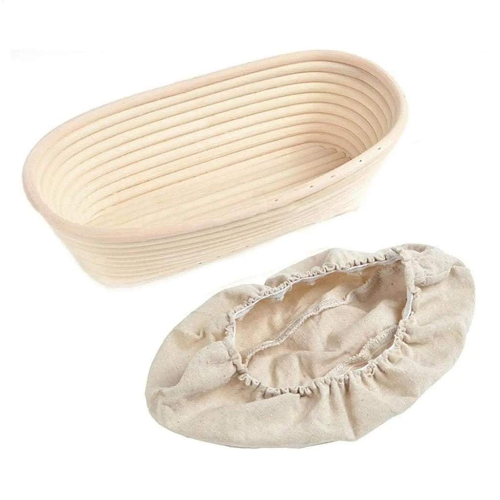 Oval Rattan Proofing Basket – Handmade Dough Rising Bowl for Sourdough Baking