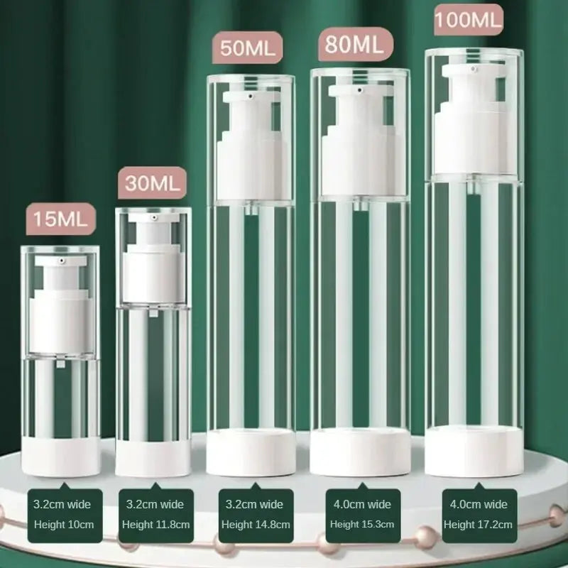 Vacuum Pump Travel Bottles – Refillable Containers for Toiletries and Lotions