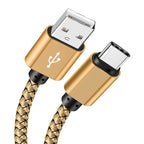 Braided Nylon USB-C Charging Cable – Fast Data Sync for Android and iPhone