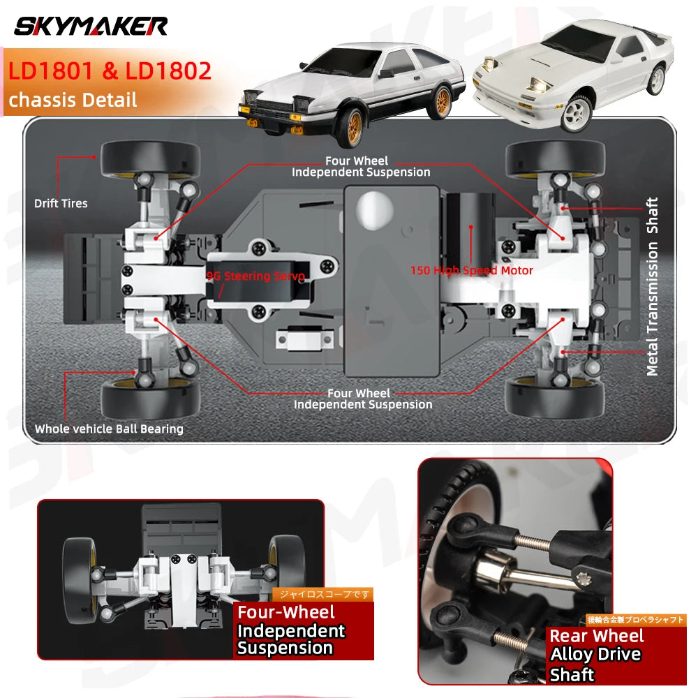 1:18 RC Drift Car – 2.4G Remote Control Vehicle with Gyro for Hobby Racing