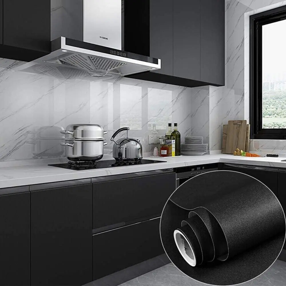 Matte White Vinyl Wallpaper – Waterproof Self-Adhesive Film for Home Decor