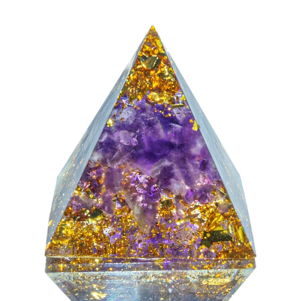 Amethyst Crystal Pyramid – Reiki Energy Generator for Chakra Meditation
