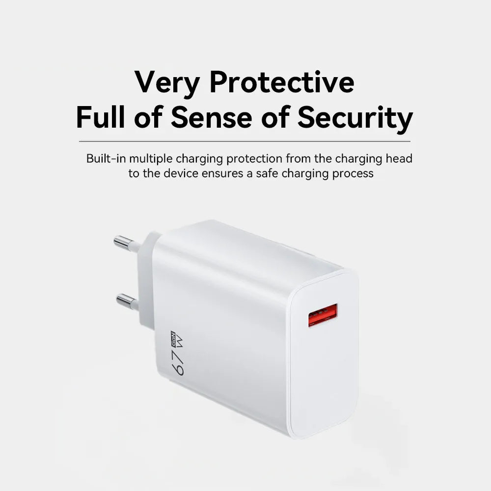 USB-C Fast Charger – 67W High Speed Power Adapter with 6A Cable