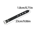 Wide Strap Leather Bracelet – Adjustable Punk Cuff for Gothic Cosplay