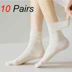 Women Mid Length Cotton Socks – Soft Breathable Casual Daily Wear