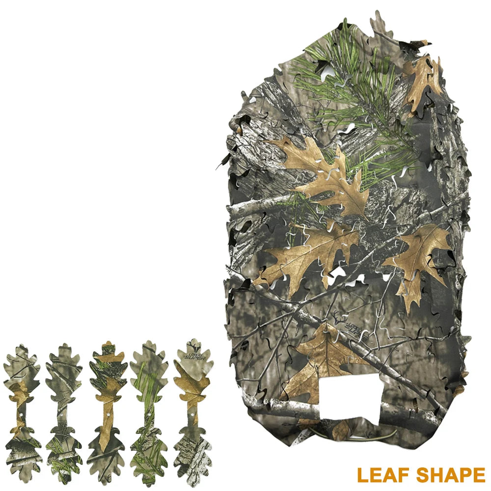 3D Camo Mesh Helmet Cover – Laser Cut Leaf Accessory for Airsoft and Hunting