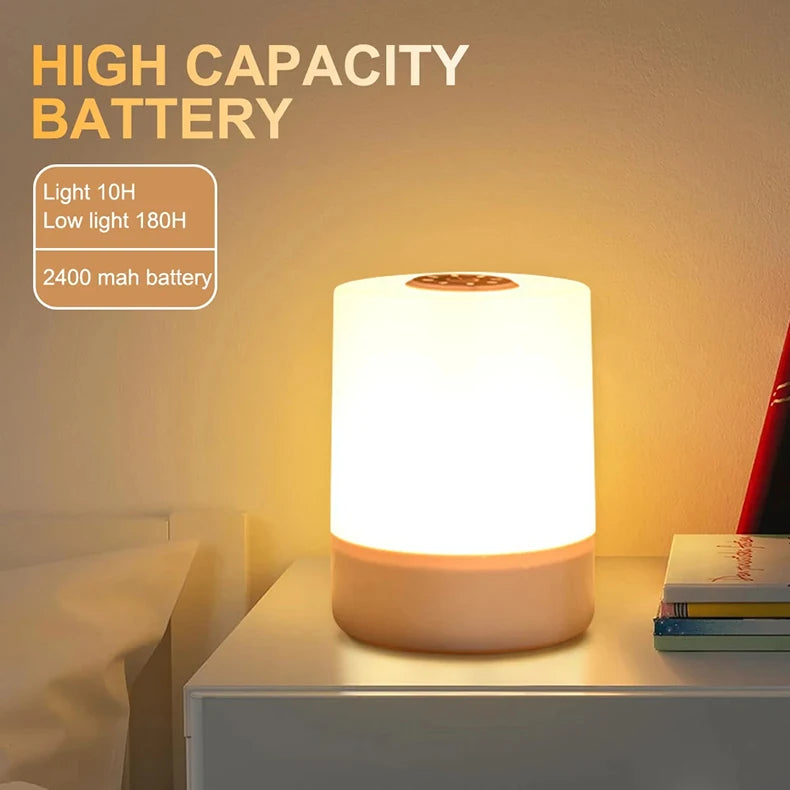 Dimmable Touch Night Lamp – USB Bedside Light for Kids Bedroom Decor