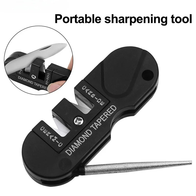 Portable Tungsten Carbide Sharpener – Ceramic Knife Tool for Outdoor Camping