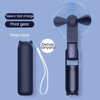 Portable USB Handheld Fan – Rechargeable Collapsible Cooler for Office Home