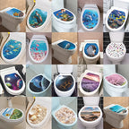 Decorative Toilet Seat Decal – Underwater Sea Shell Art for Bathroom Decor