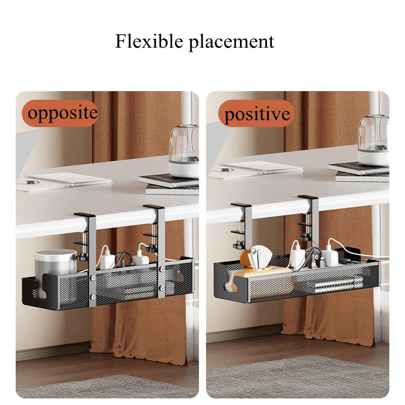 Extendable Metal Cable Tray – Clamp-On Cord Organizer for Office Desk