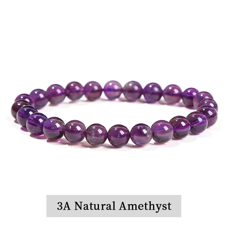 Natural Stone Bead Bracelet – Healing Crystal Gemstone Jewelry for Men and Women