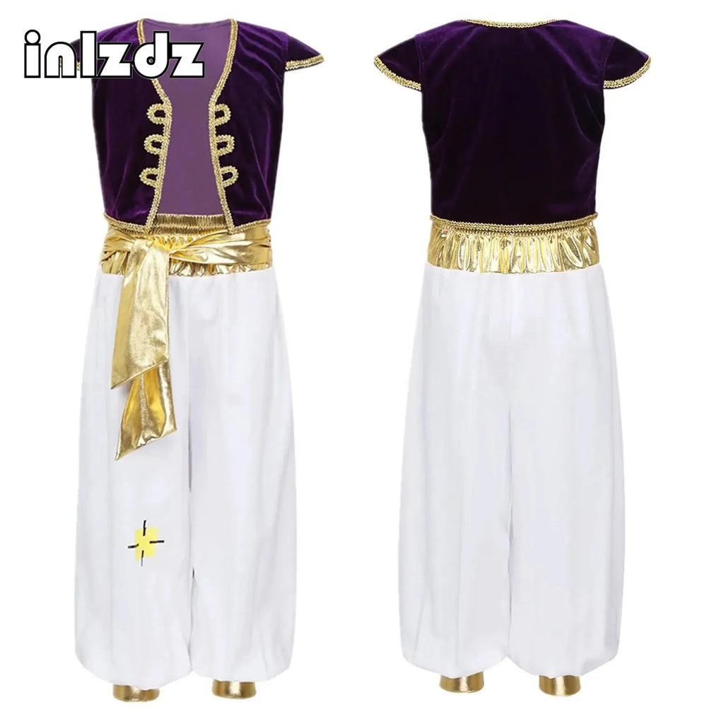 Boys Arabian Prince Costume – Vest and Pant Set for Halloween Cosplay
