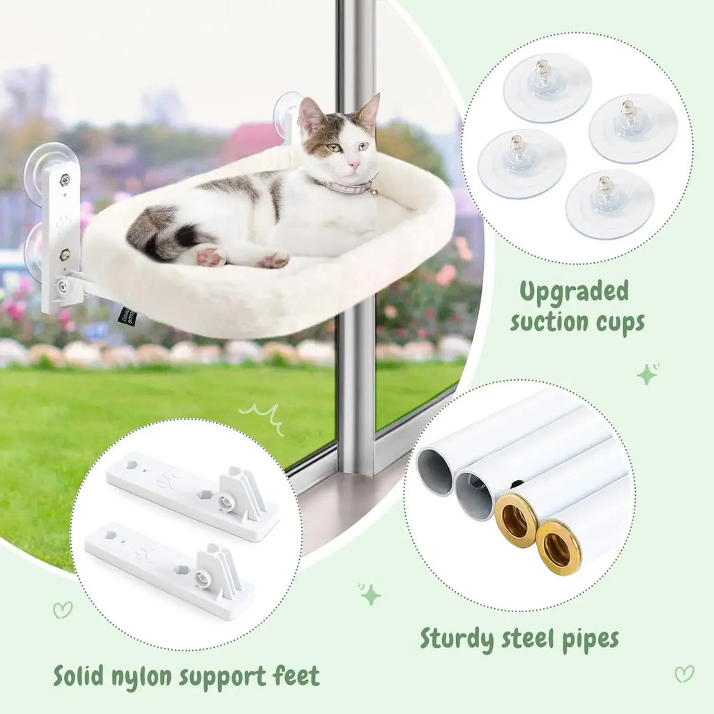 Cat Window Hammock – Suction Cup Sunbathing Seat for Indoor Cat Relaxation