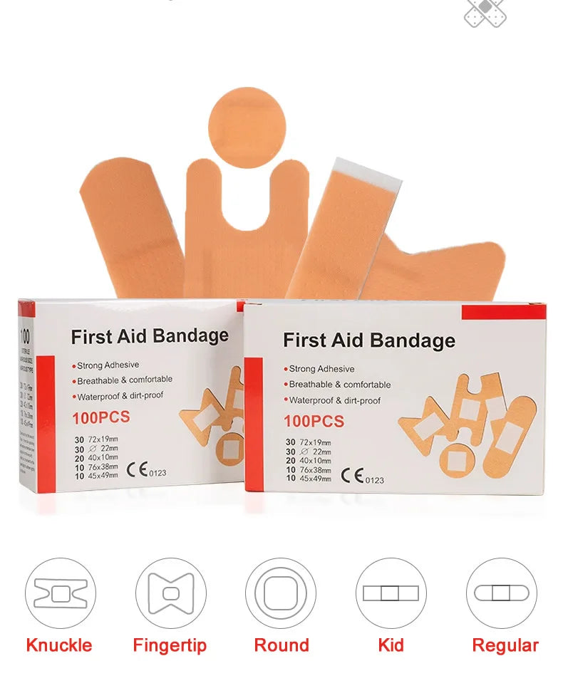 Waterproof Adhesive Bandages – Multi-Size Sterile Plasters for First Aid Kits