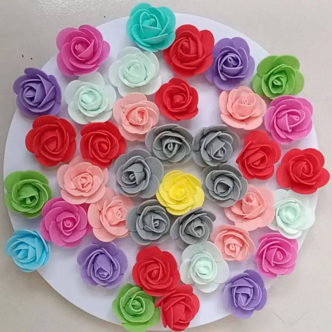Mini PE Foam Rose Heads – Artificial Flowers for DIY Wedding Party Decor