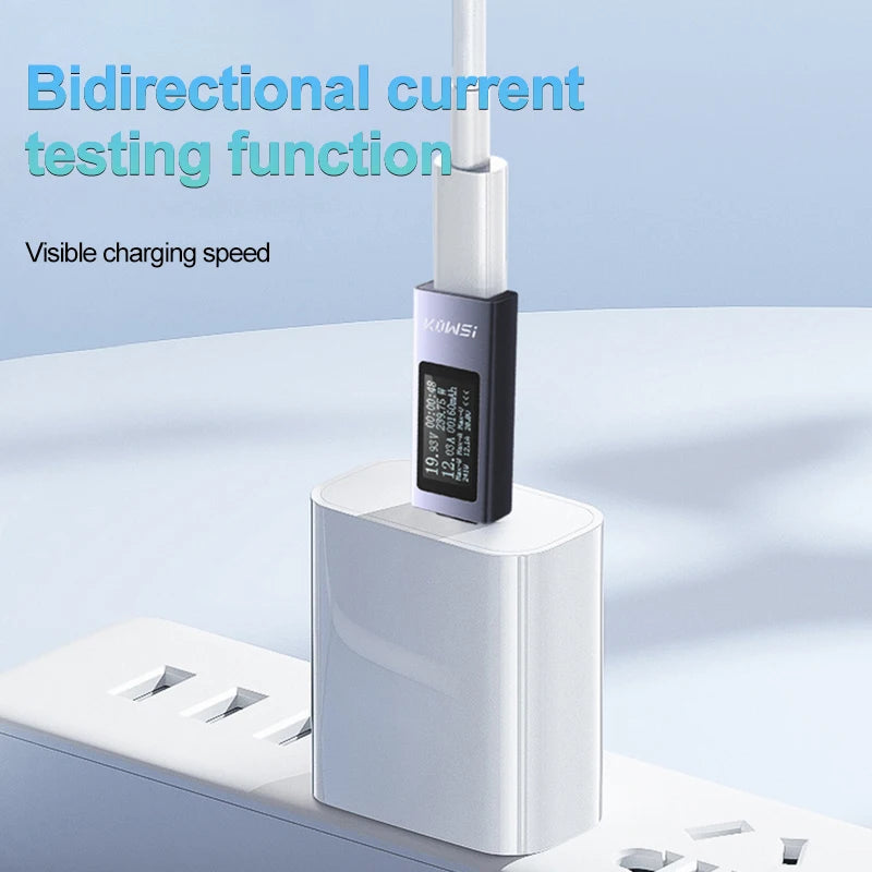 Digital USB-C Power Tester – Voltage and Current Monitor for Battery Testing