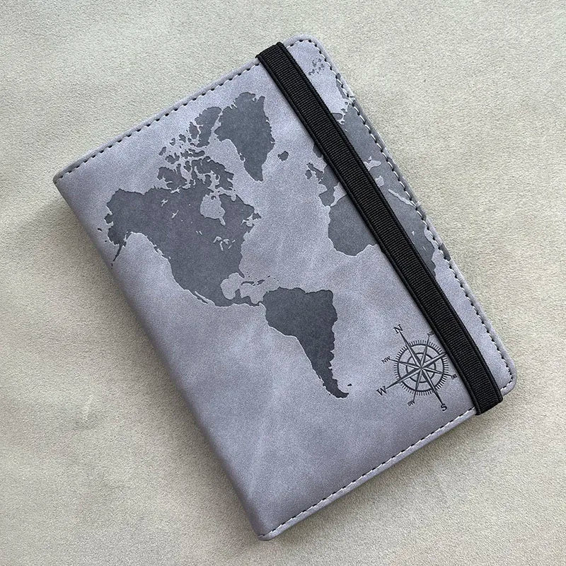 Personalized Passport Cover – RFID Blocking World Map Design for Travel