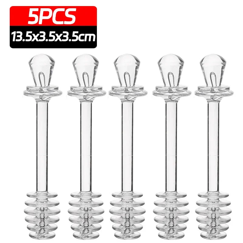 Glass Honey Dipper Stick – Drizzle Spoon for Kitchen Cooking and Tea Stirring