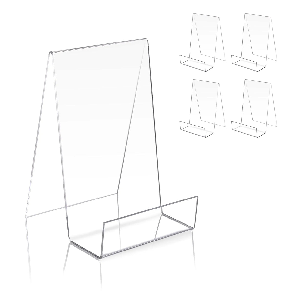 Transparent Acrylic Book Display Stand – Vertical Desktop Bookshelf Organizer