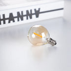 G40 Gold Tint LED Filament Bulbs – Dimmable Glass Globe for Outdoor Decor
