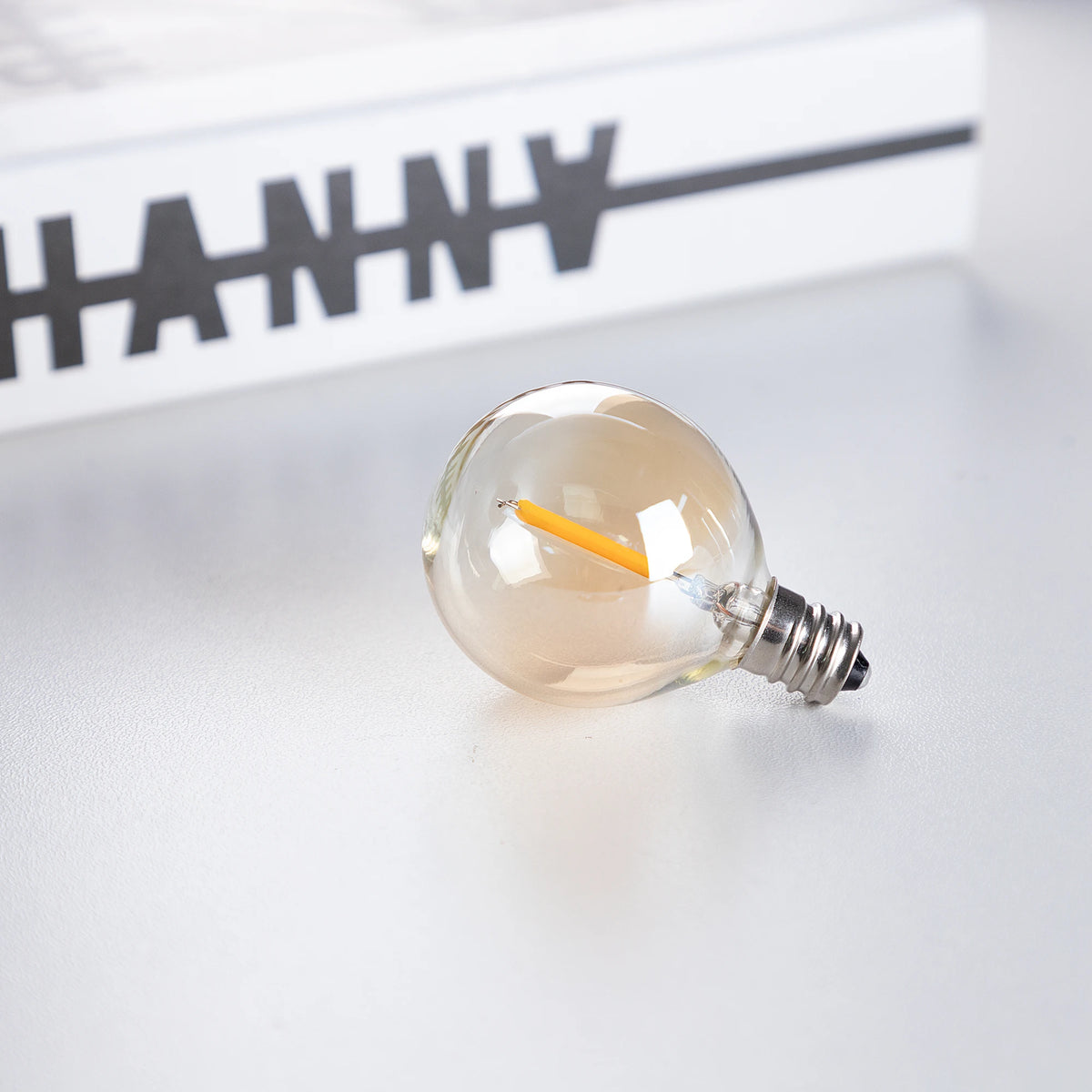 G40 Gold Tint LED Filament Bulbs – Dimmable Glass Globe for Outdoor Decor